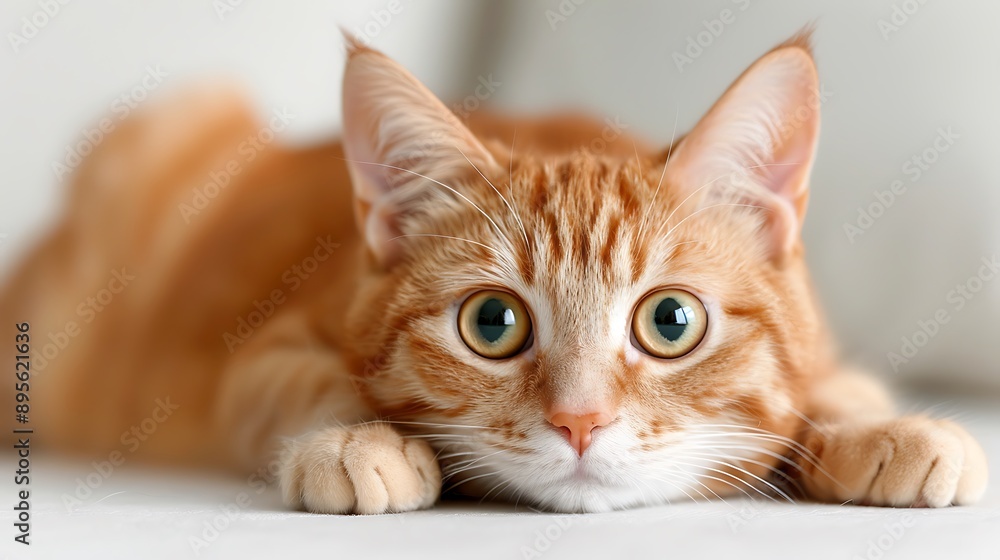 Close-Up of an Orange American Shorthair Cat Resting Close-Up of an Orange American Shorthair Cat Resting