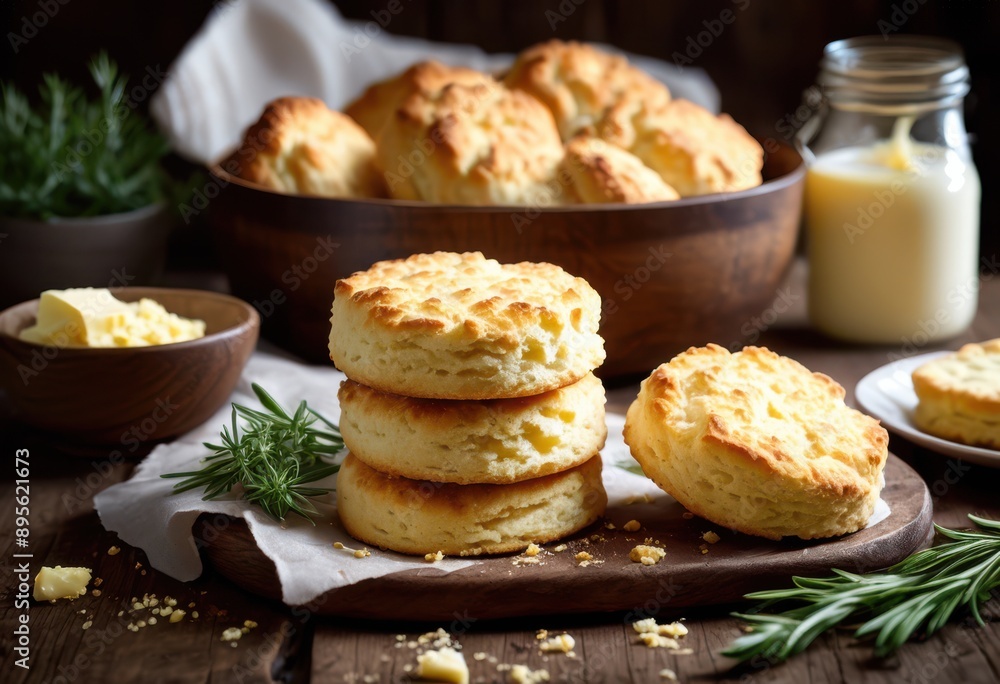 delicious fluffy buttermilk biscuits freshly baked perfection golden brown crust tender interior perfect any meal, baking, soft, breakfast, dough, rise, texture delicious fluffy buttermilk biscuits freshly baked perfection golden brown crust tender interior perfect any meal, baking, soft, breakfast, dough, rise, texture