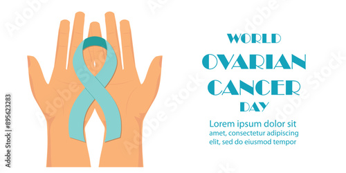 Teal Ribbon on hands for Cervical Cancer Awareness month.