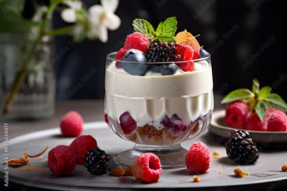 panna cotta with berries panna cotta with berries