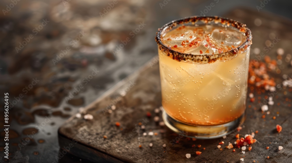 Spicy Citrus Cocktail with Salt Rim Spicy Citrus Cocktail with Salt Rim