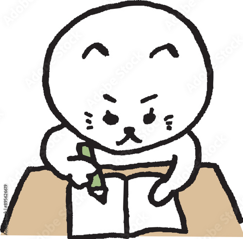 かわいい女子猫キャラの日常イラスト