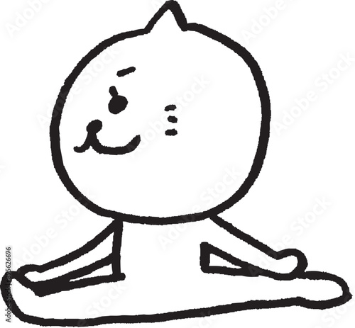 かわいい女子猫キャラの日常イラスト