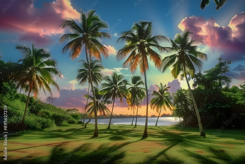 Coconut trees landscape outdoors nature. Coconut trees landscape outdoors nature.