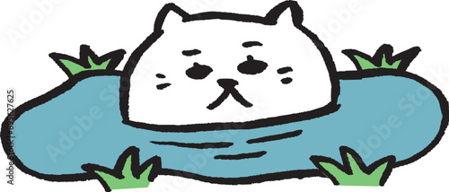 かわいい女子猫キャラの日常イラスト