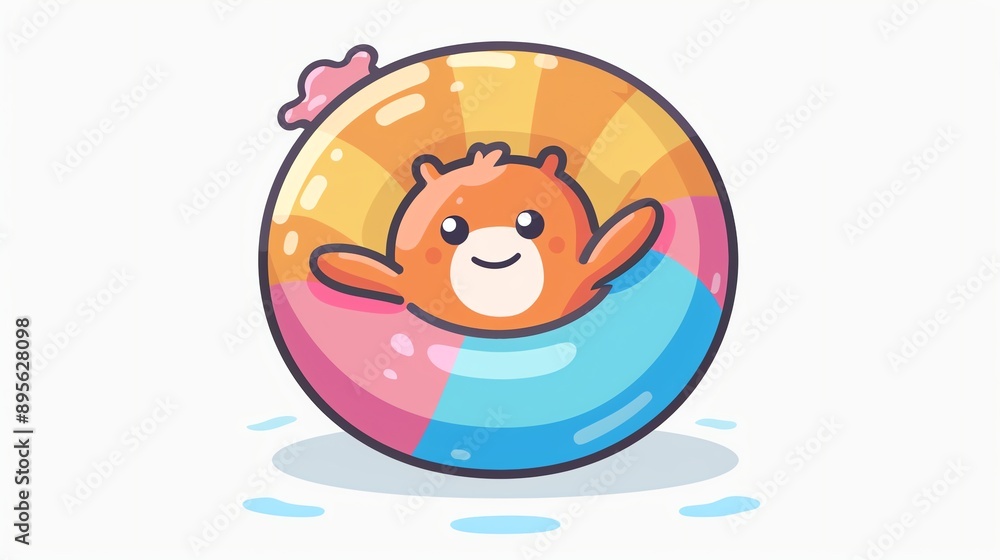 Create a clipart of a Monster Lifesaver Lifesaver ring and whistlein a kawaii style, simplified to feature fewer elements for a cleaner look, Use a color palette that is appealing to children, Create a clipart of a Monster Lifesaver Lifesaver ring and whistlein a kawaii style, simplified to feature fewer elements for a cleaner look, Use a color palette that is appealing to children,