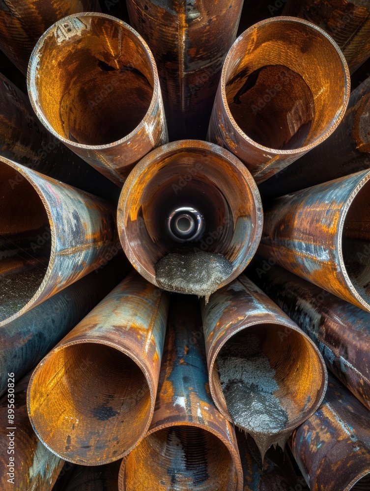 Rusty Pipes Close Up