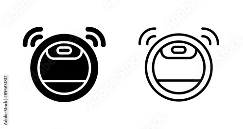 Robot Vacuum Cleaner Vector Icon