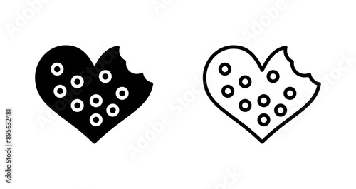 Heart shaped cookies Vector Icon