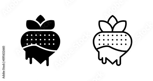Chocolate strawberry Vector Icon