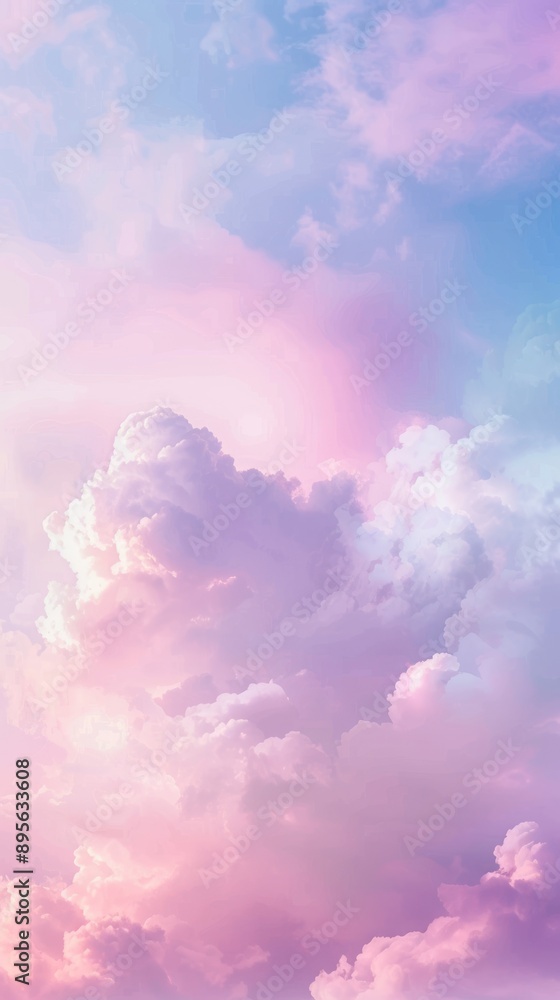 Dreamy Pastel Sky with Fluffy Clouds Dreamy Pastel Sky with Fluffy Clouds