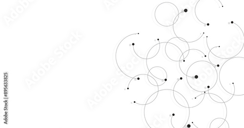 Technology black circle diagram concept. High-tech circle geometric connection system.Vector abstract technology on a white background.