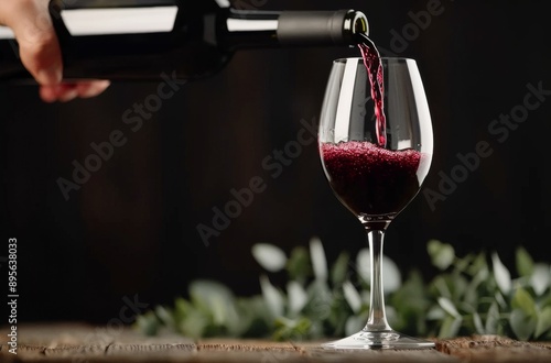 Red Wine Pouring Into Glass