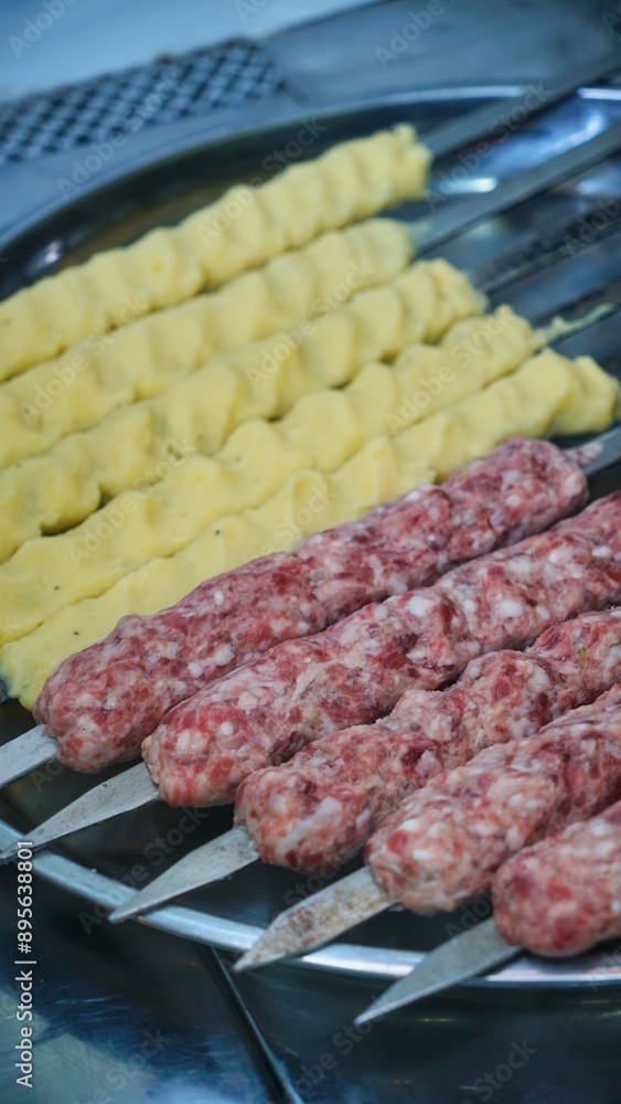 Grilled Meat and Potato Skewers Grilled Meat and Potato Skewers