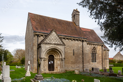 All Saint's Chapel, Steetley  - a 12th Century complete Norman Church restored in 1876. From SW.