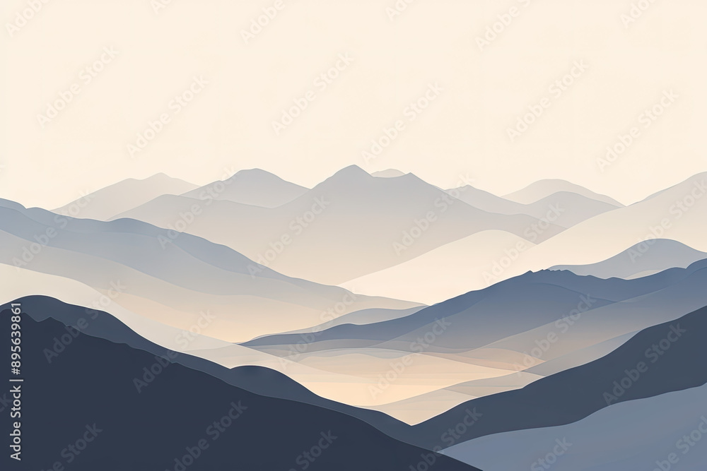 Obraz premium minimalist abstract mountain background template with clean lines and simple shapes