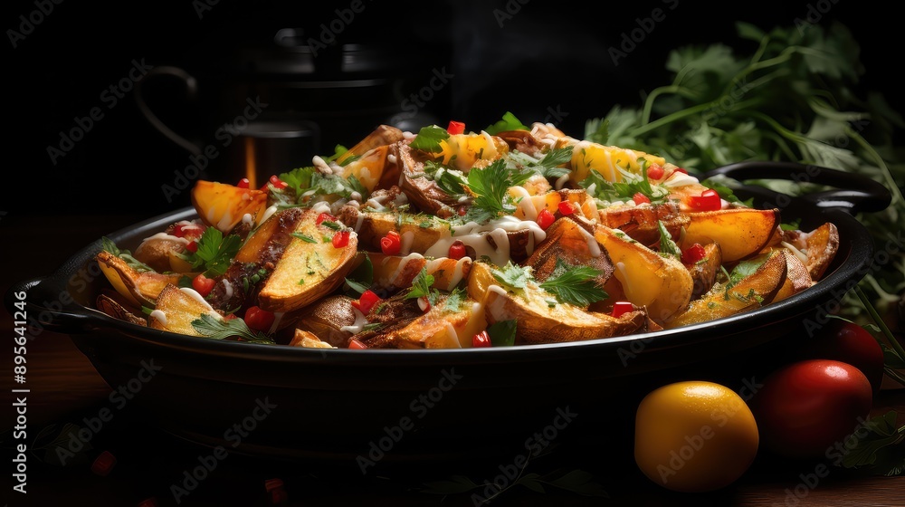 Free photo side view shawarma with fried potatoes Free photo side view shawarma with fried potatoes