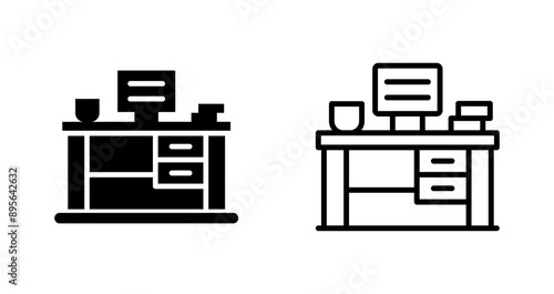 Office Desk Vector Icon
