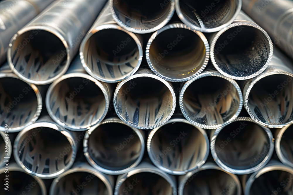 Stack of stainless steel pipes background , metallurgical industry backdrop Stack of stainless steel pipes background , metallurgical industry backdrop