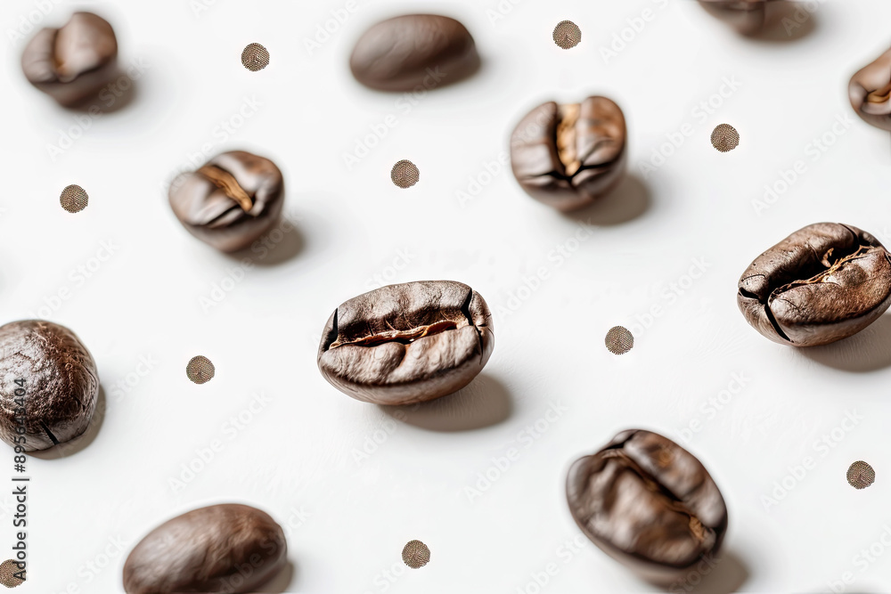 tiny line illustrated draw pattern coffee beans on white background tiny line illustrated draw pattern coffee beans on white background