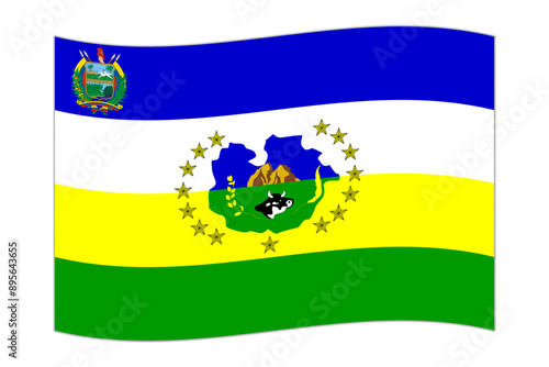 Waving flag of Guarico State, administrative division of Venezuela. Vector illustration. photo