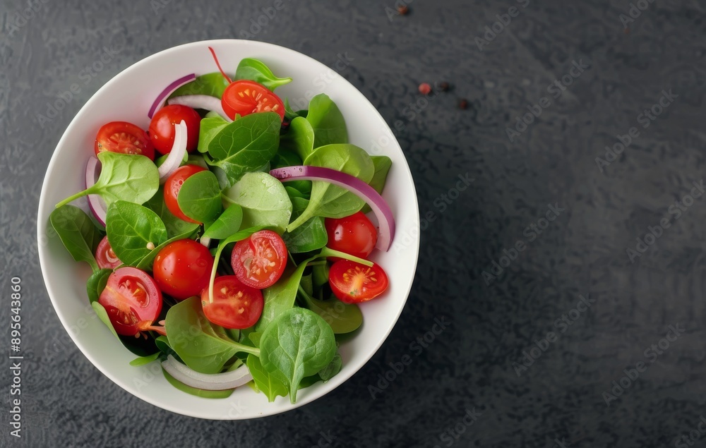 Spinach Salad With Cherry Tomatoes and Red Onion Spinach Salad With Cherry Tomatoes and Red Onion