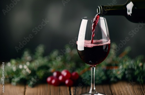 Red Wine Pouring Into Glass