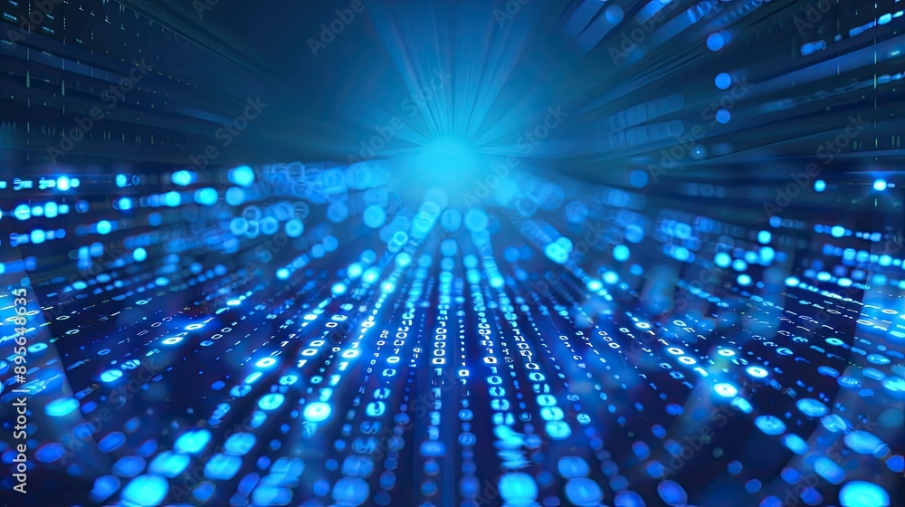Abstract blue background with glowing lines and binary code elements, perfect for technology and data concepts Abstract blue background with glowing lines and binary code elements, perfect for technology and data concepts