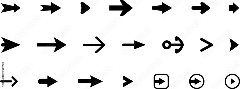 Arrow icons. Set of vector arrows