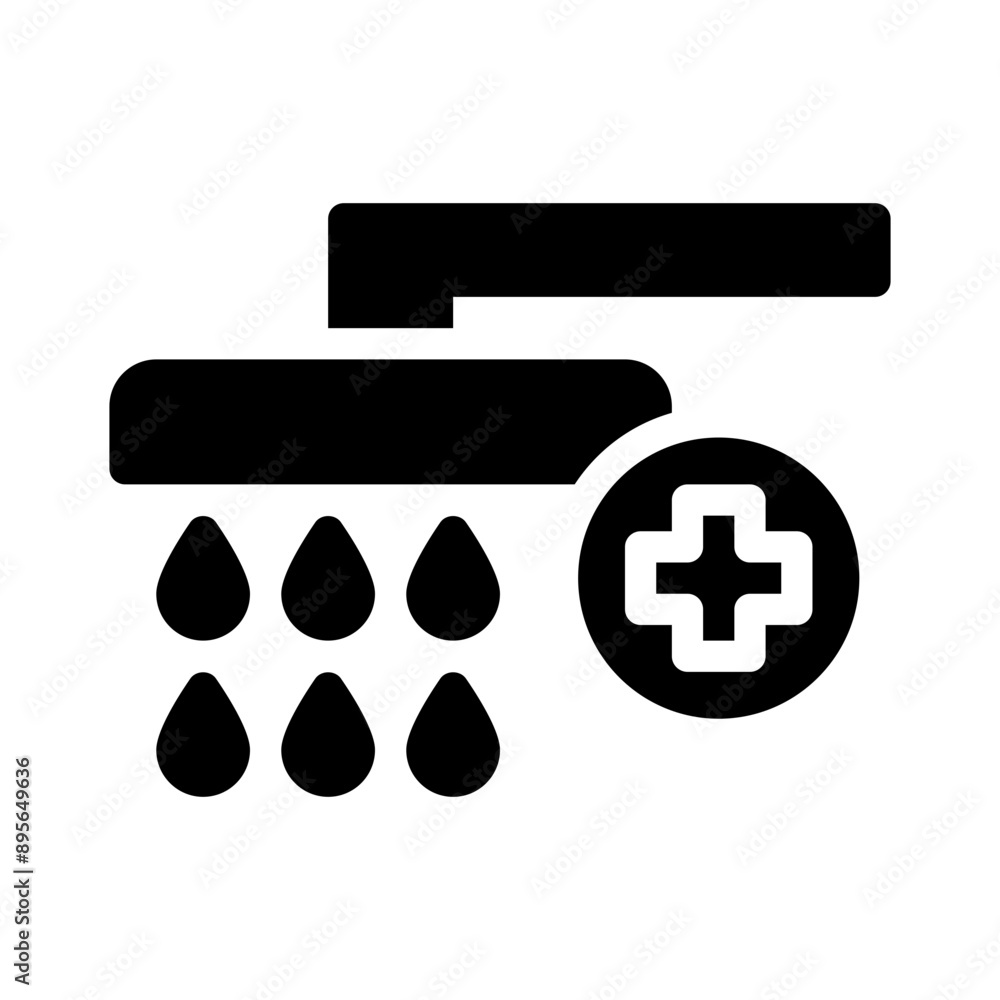 emergency shower glyph icon emergency shower glyph icon