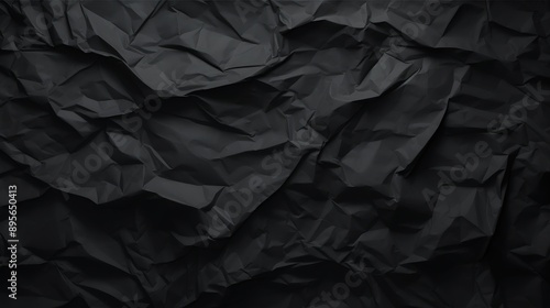 Crumpled Black Paper Texture