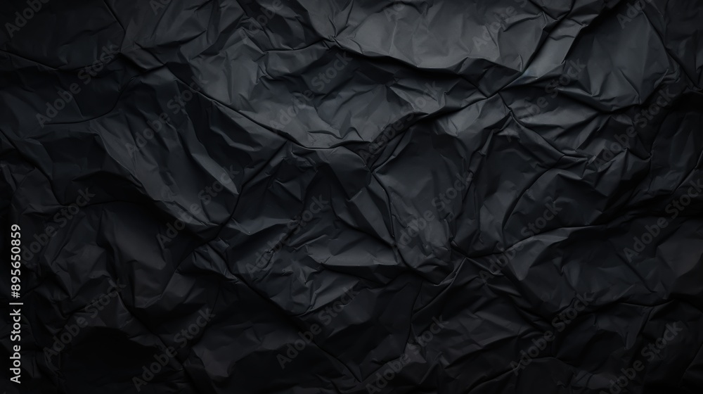 Abstract Wrinkled Black Paper Texture Abstract Wrinkled Black Paper Texture