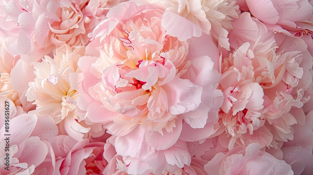 Stylish bouquet of pink peonies close-up, focusing on delicate petals, suitable for a floral greeting card or pastel background Stylish bouquet of pink peonies close-up, focusing on delicate petals, suitable for a floral greeting card or pastel background
