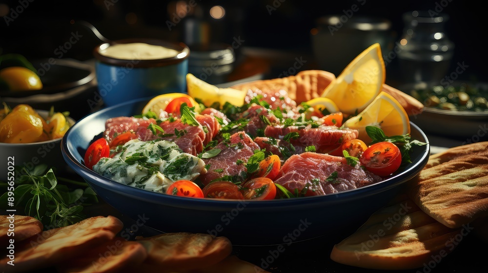 Photo appetizing salad Photo appetizing salad
