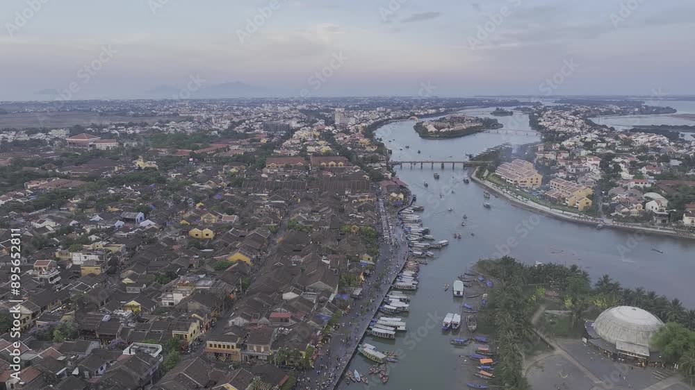 Aerial view of Hoi An ancient town Unesco world heritage site, Vietnam tourism attraction Aerial view of Hoi An ancient town Unesco world heritage site, Vietnam tourism attraction