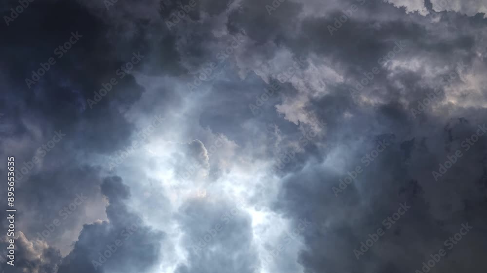 Thunderstorm front with threatening cloud 4k Thunderstorm front with threatening cloud 4k
