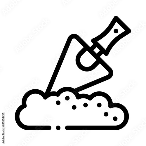 garden trowel line icon