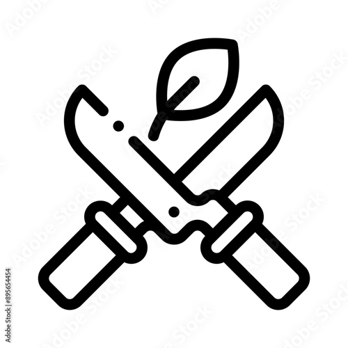 pruning shears line icon