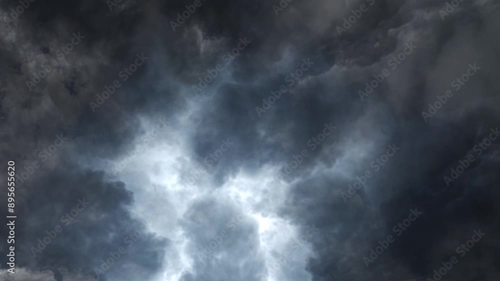 Massive lightning bolt with dark clouds. Massive lightning bolt with dark clouds.
