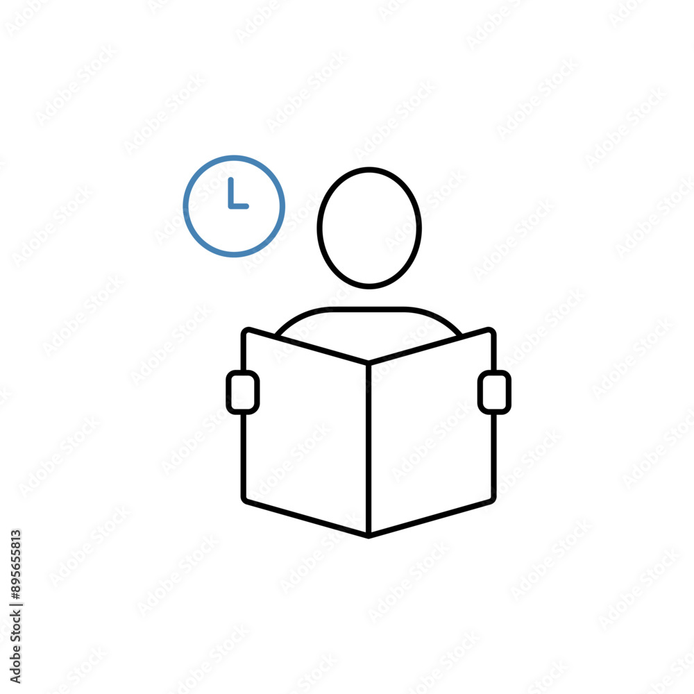 reading time concept line icon. Simple element illustration. reading time concept outline symbol design. reading time concept line icon. Simple element illustration. reading time concept outline symbol design.