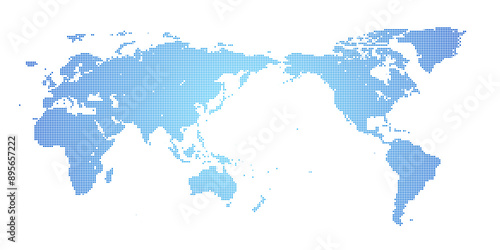Fototapeta Naklejka Na Ścianę i Meble -  デジタルブロック調の世界地図