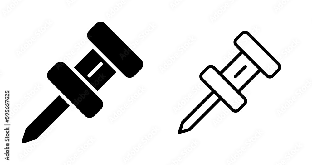 Pushpin Vector Icon Pushpin Vector Icon