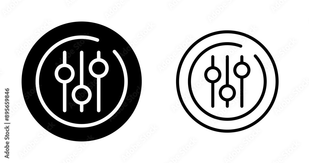 Audio Equalizer Circle Vector Icon Audio Equalizer Circle Vector Icon