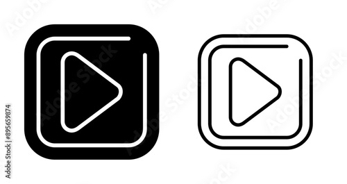 Play Sqaure Vector Icon