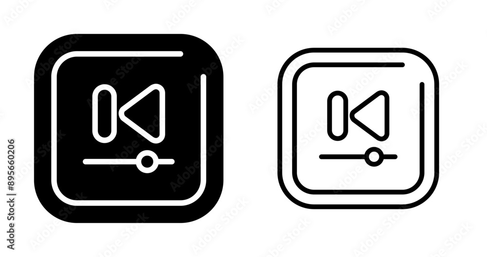 Video Previous Track Square Vector Icon Video Previous Track Square Vector Icon