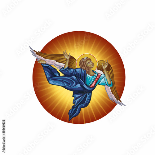 An Archangel. Orthodox illustration in Byzantine style 