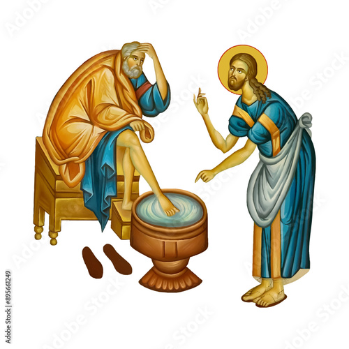 Maundy. Vector illustration in Byzantine style 