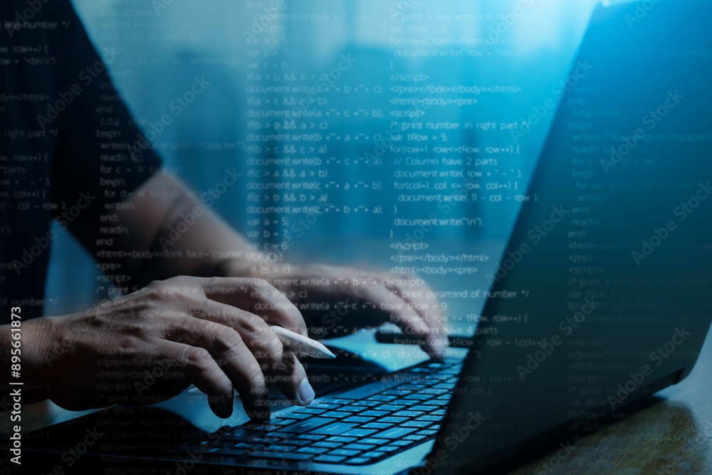 Screen coding concept represents software development. Ideal for ...