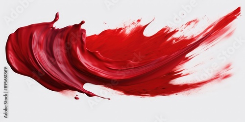 Abstract Red Paint Splash,  red ink brush stroke, 