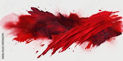 Abstract Red Paint Swirl,  red ink brush stroke, Dark red brush splashes